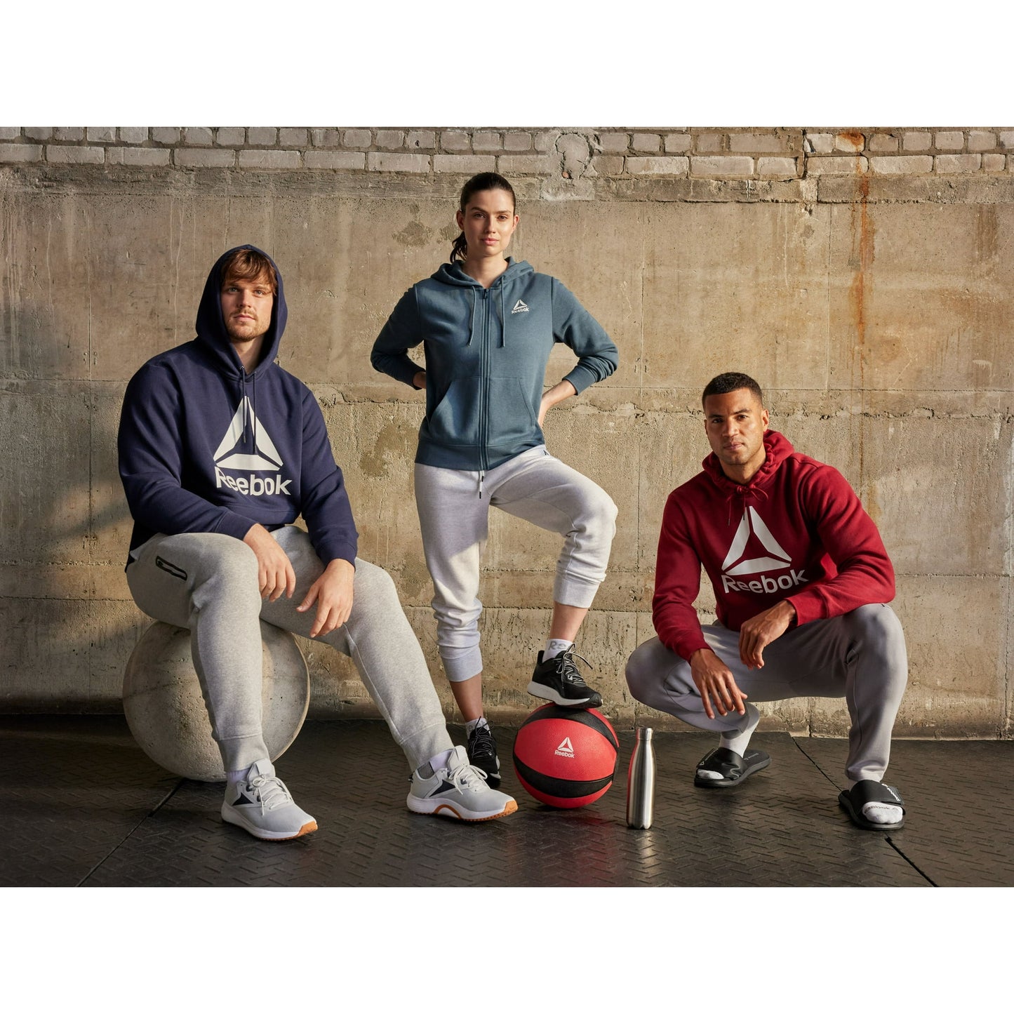Reebok Men's and Big Men's Big Logo Fleece Hoodie Sweatshirt