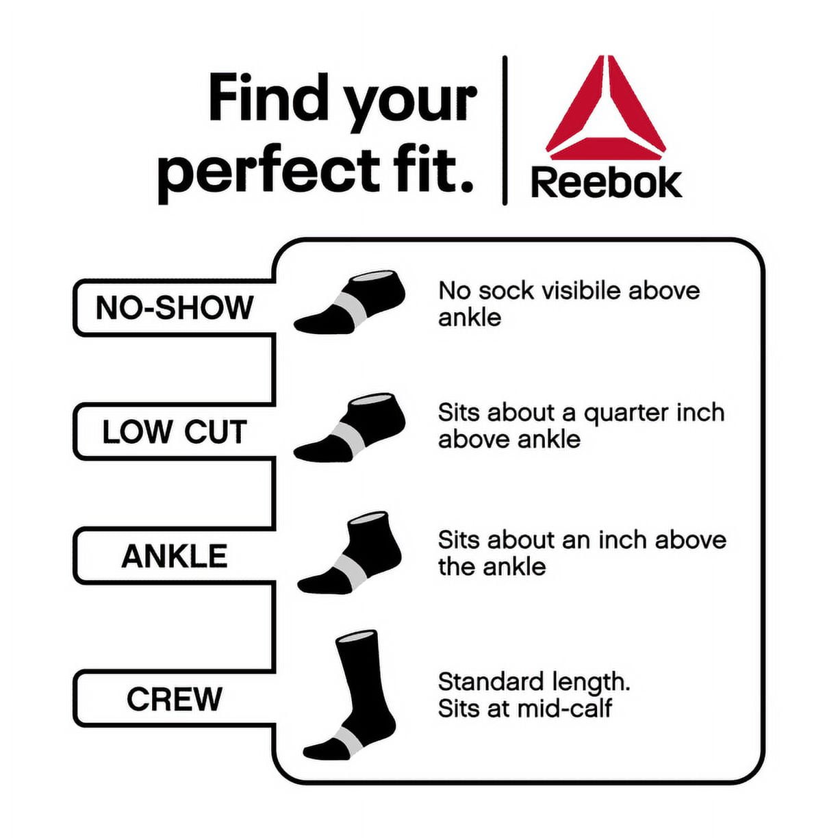 Reebok Men's Socks, Performance Cotton Blend Low Cut Socks, 6-Pack