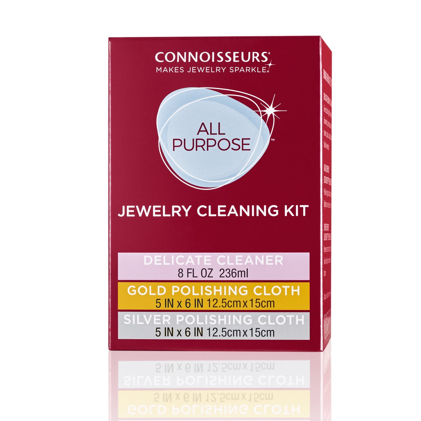 Connoisseurs All-Purpose Jewelry Cleaning Kit with Jewelry Cleaner Solution and Polishing Cloths