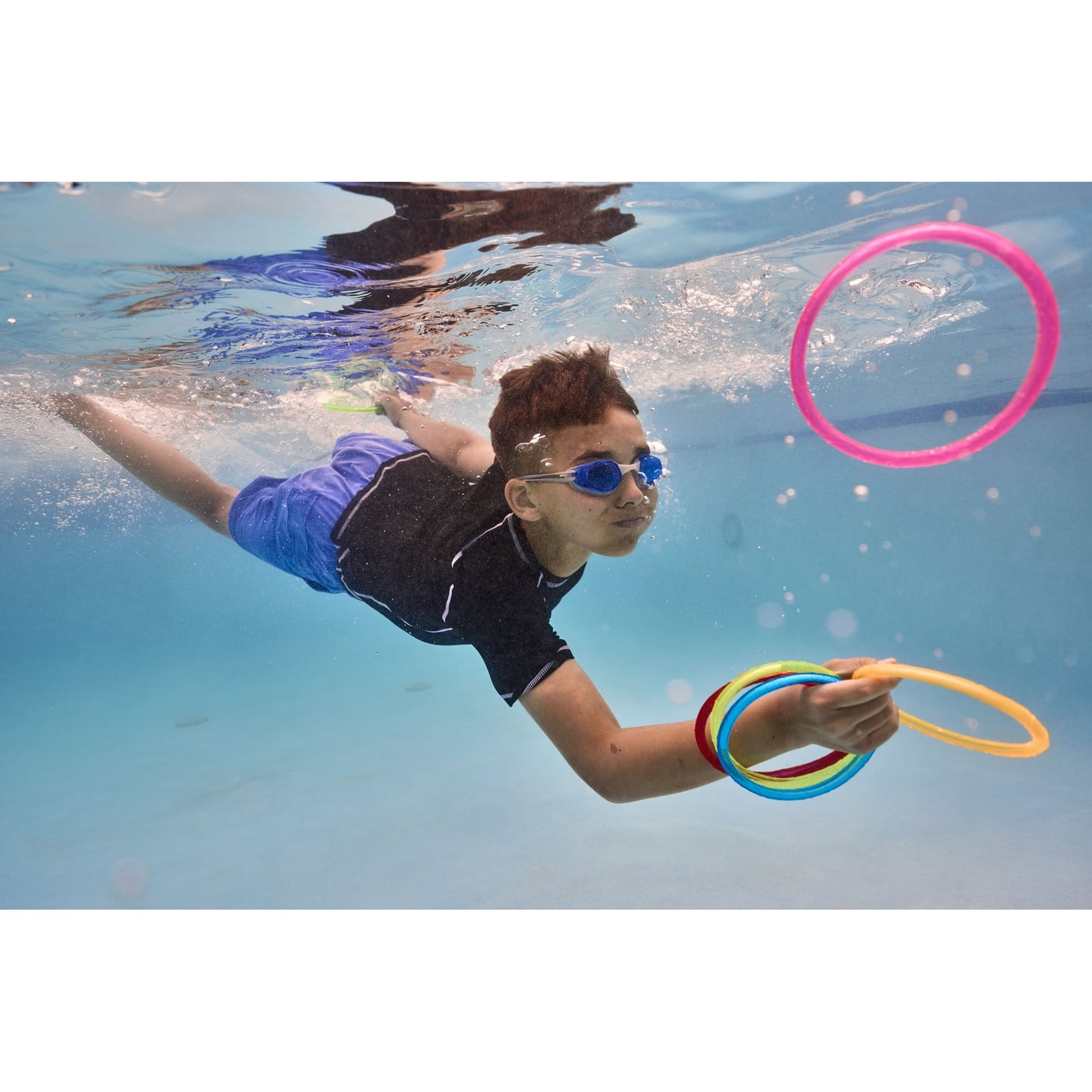 Play Day Sparkly Pool Ring Diving Set for Children, Multi-Color, Includes 6 Rings