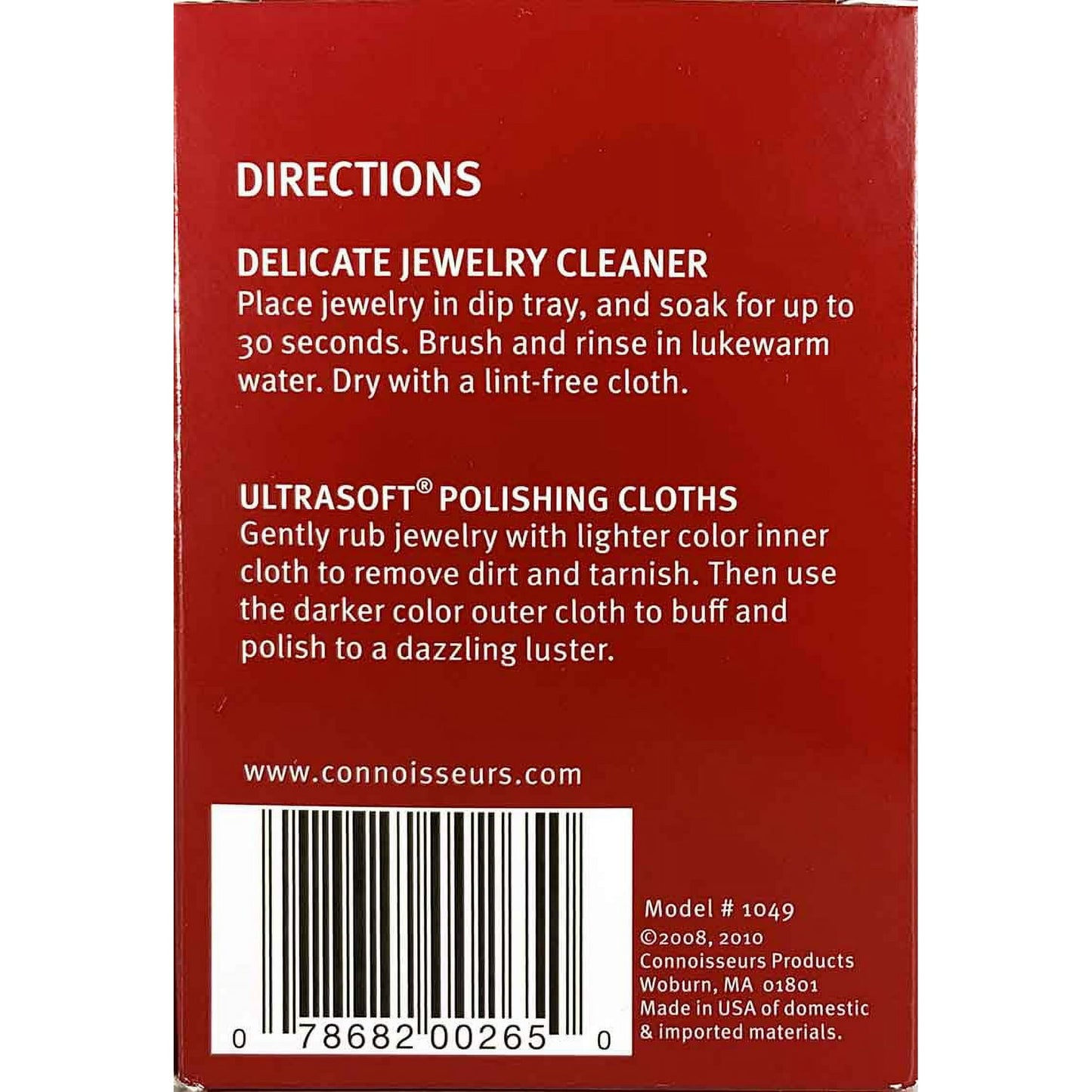 Connoisseurs All-Purpose Jewelry Cleaning Kit with Jewelry Cleaner Solution and Polishing Cloths