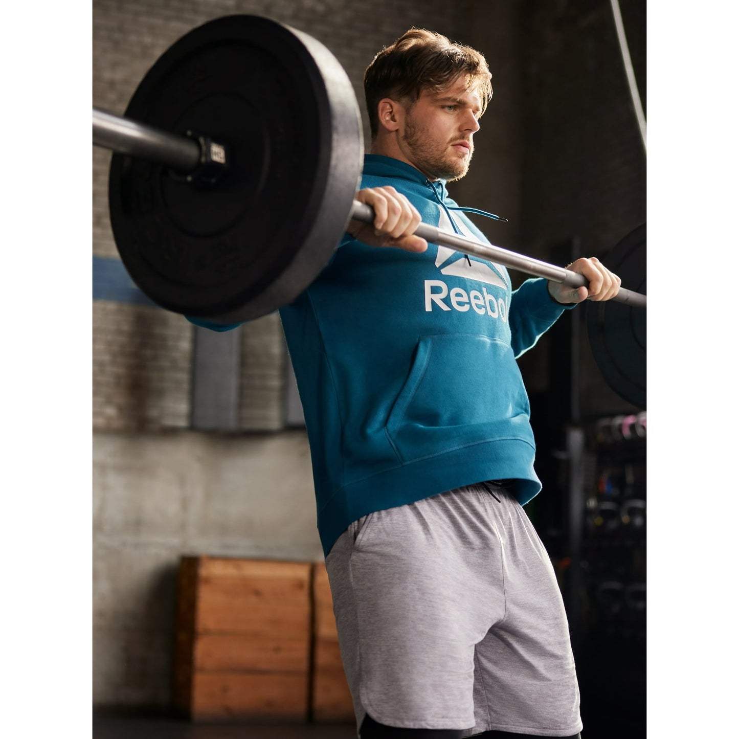 Reebok Men's and Big Men's Big Logo Fleece Hoodie Sweatshirt
