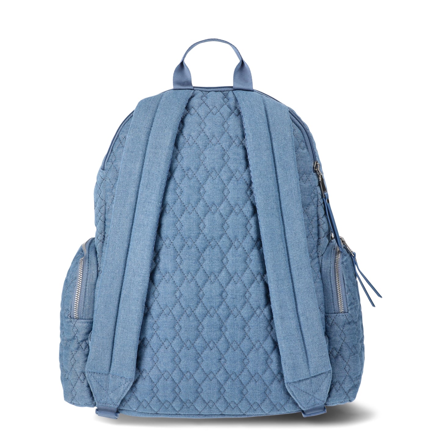Madden NYC Women's Dome Backpack with Front Pockets and Removable Pouch, Denim