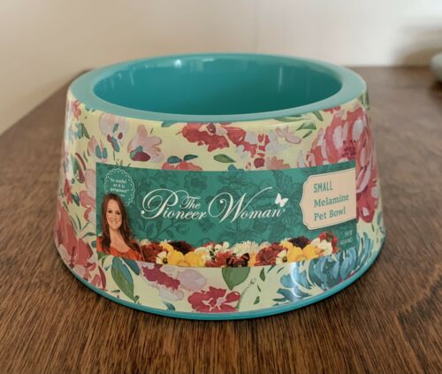 Pioneer Woman Gorgeous Garden Melamine Pet Food Bowl 14oz 5" diameter