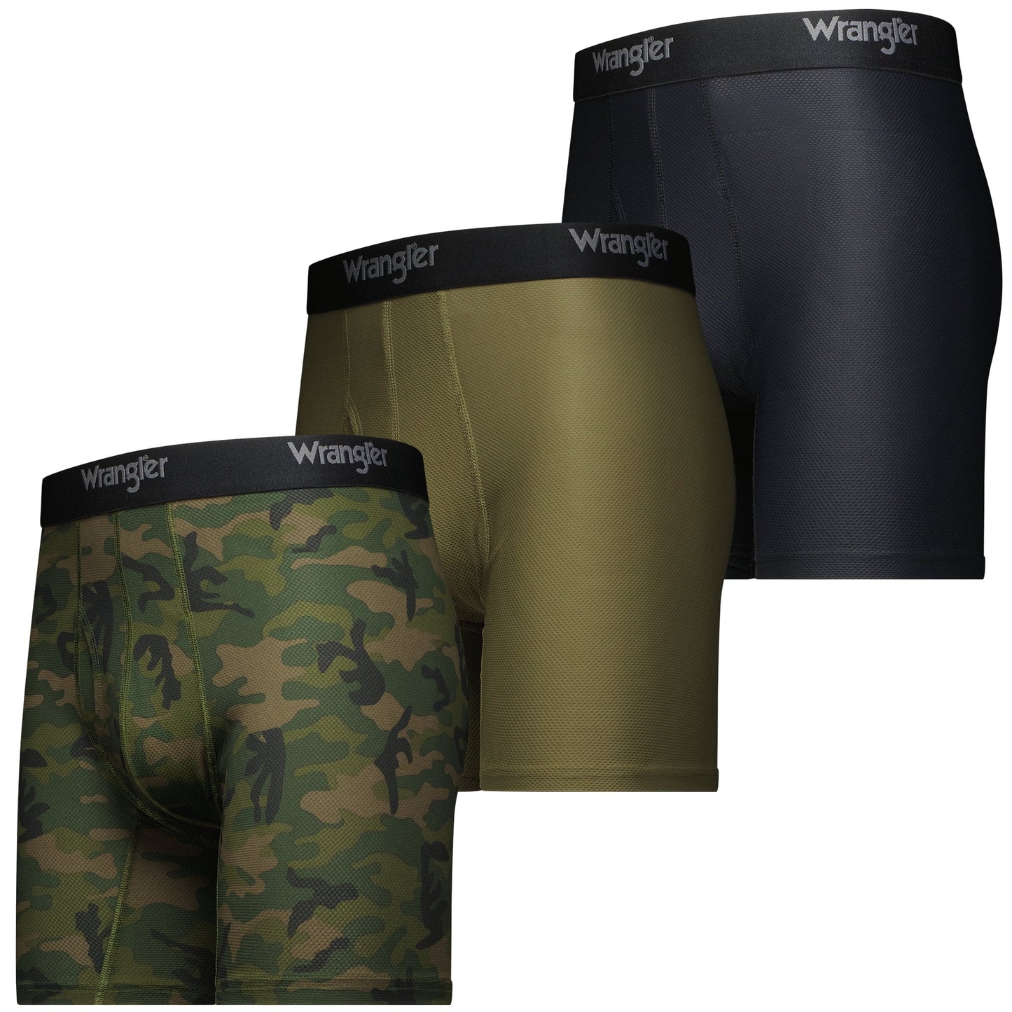 Wrangler Men's Breathable Mesh Boxer Briefs, 3 Pack
