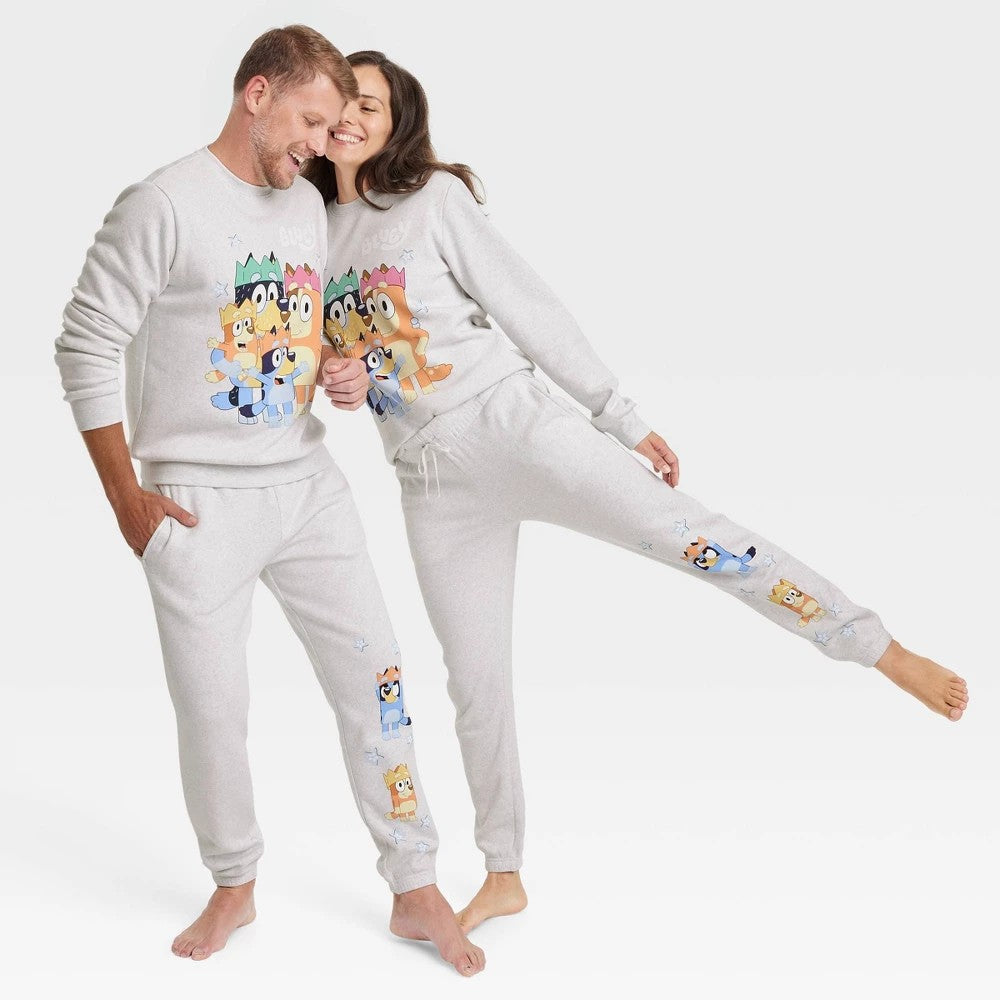 Bluey Heather Gray Graphic Joggers XXL