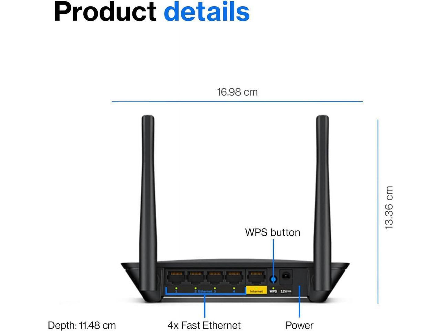 Linksys AC1200 Dual Band WiFi 5 Router with Easy Setup, Black New