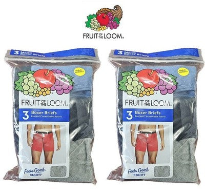Fruit Of The Loom Men's Boxer Briefs, XL, Pack of 3