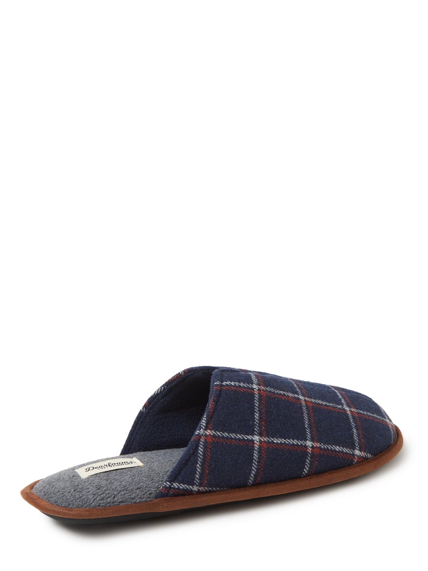 Dearfoams Cozy Comfort Men's Plaid Scuff Memory Foam Slippers