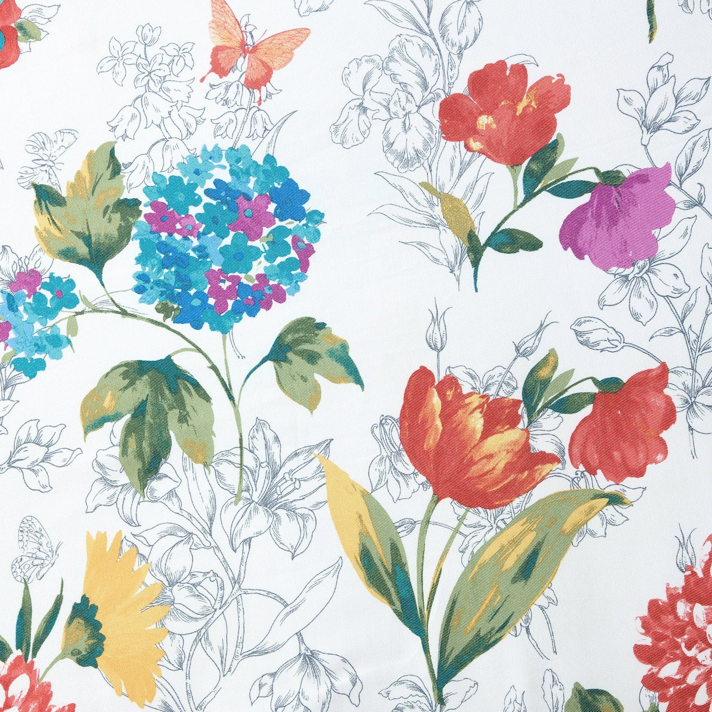 The Pioneer Woman Blooming Bouquet Floral Embroidered Cotton-Rich Shower Curtain, 72" x 72", Multi