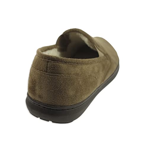 George Comfort Sherpa Slippers Brown Fur Size 7-8 Easy On/Off