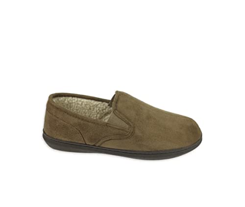 George Comfort Sherpa Slippers Brown Fur Size 7-8 Easy On/Off