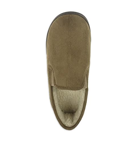 George Comfort Sherpa Slippers Brown Fur Size 7-8 Easy On/Off