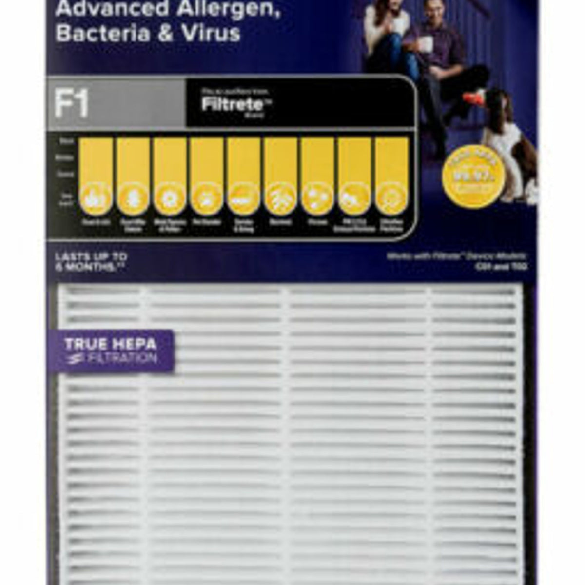 3M Filtrete F1 Advanced Allergen, Bacteria & Virus HEPA Filter