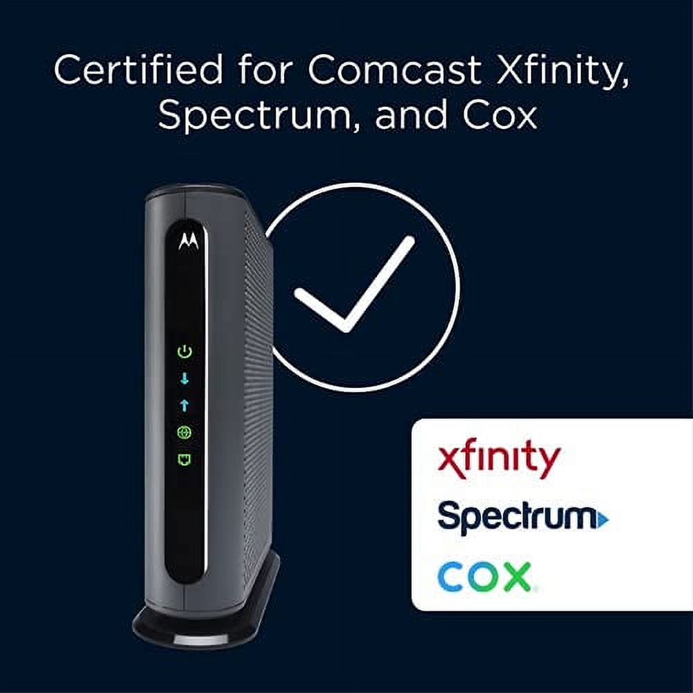 MOTOROLA MB7621 Cable Modem, DOCSIS 3.0 - Pairs with Any Wi-Fi Router | Approved by Comcast Xfinity, Cox, and Spectrum | 1000 Mbps Max Speed