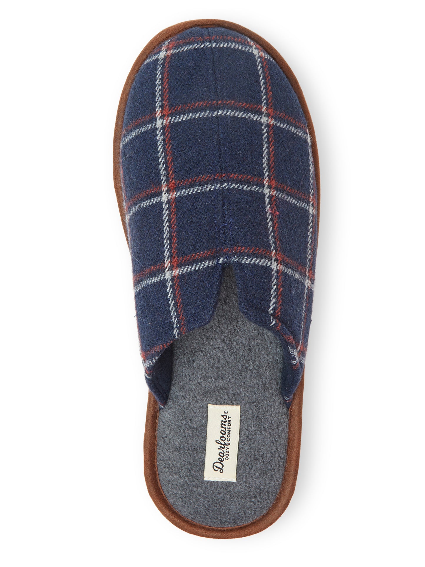 Dearfoams Cozy Comfort Men's Plaid Scuff Memory Foam Slippers