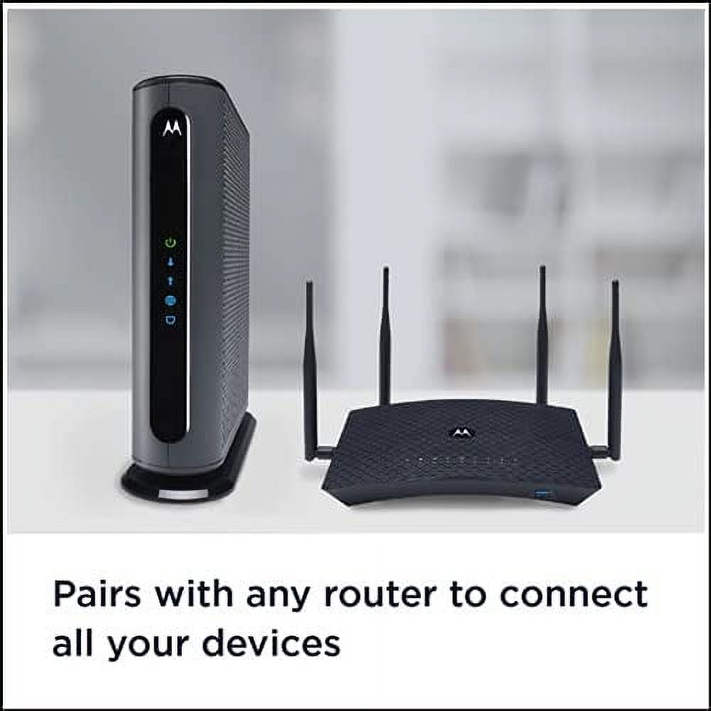 MOTOROLA MB7621 Cable Modem, DOCSIS 3.0 - Pairs with Any Wi-Fi Router | Approved by Comcast Xfinity, Cox, and Spectrum | 1000 Mbps Max Speed