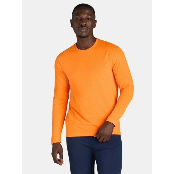 Athletic Works Men's and Big & Tall Men's Tri Blend Long Sleeve Tee Shirt