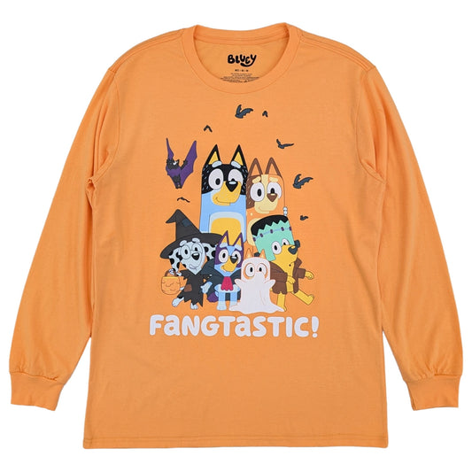 Bluey Mens Orange Long Sleeve Halloween T-Shirt