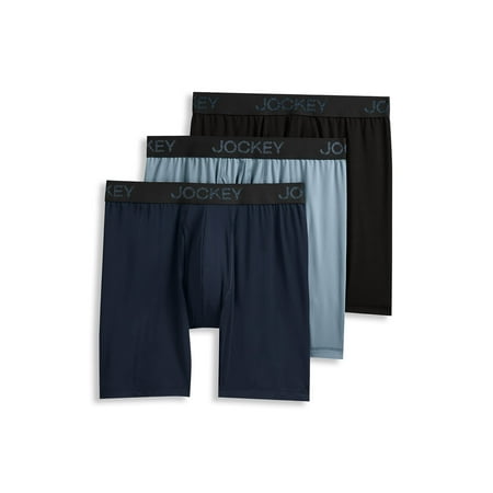 Jockey Essentials Microfiber Boxer Briefs, Large, Pack of 3