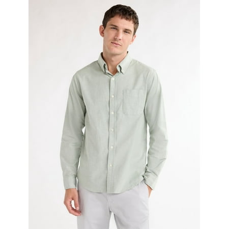 Free Assembly Men's Oxford Woven Shirt Long Sleeves XL