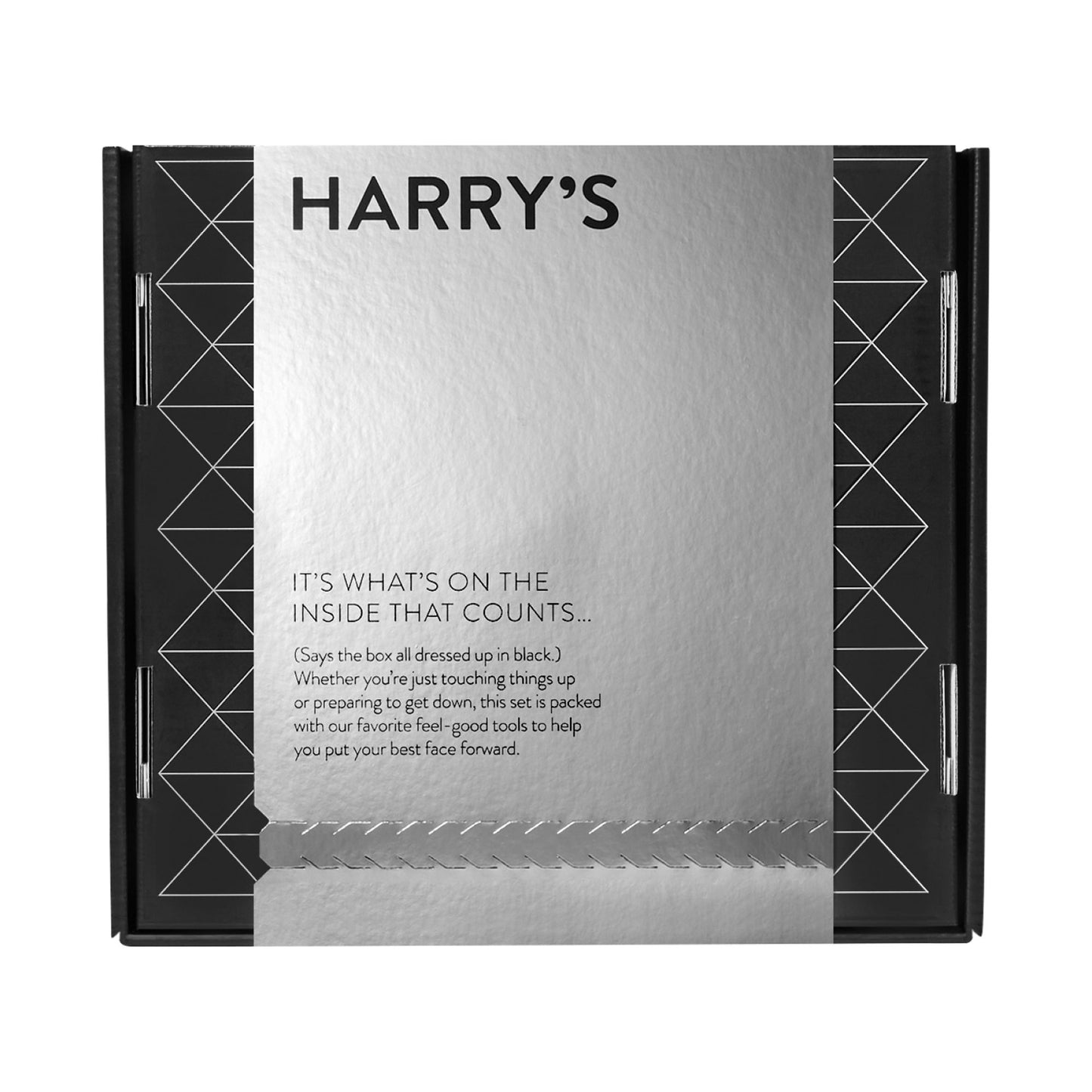 Harry's Men's Holiday Gift Set - Black Metal Handle, 2 Razor Cartridges, Travel Cover, 1 Shave Gel