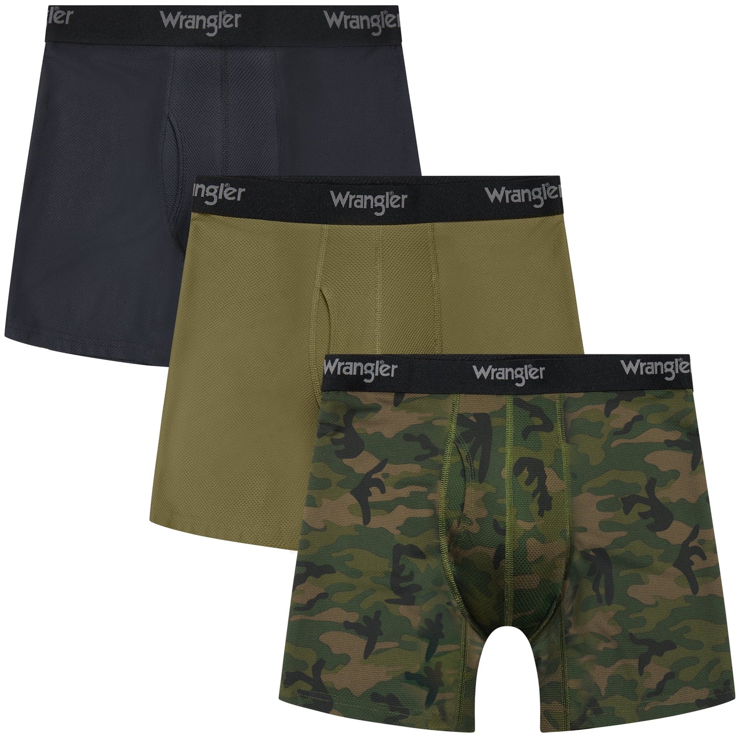 Wrangler Men's Breathable Mesh Boxer Briefs, 3 Pack