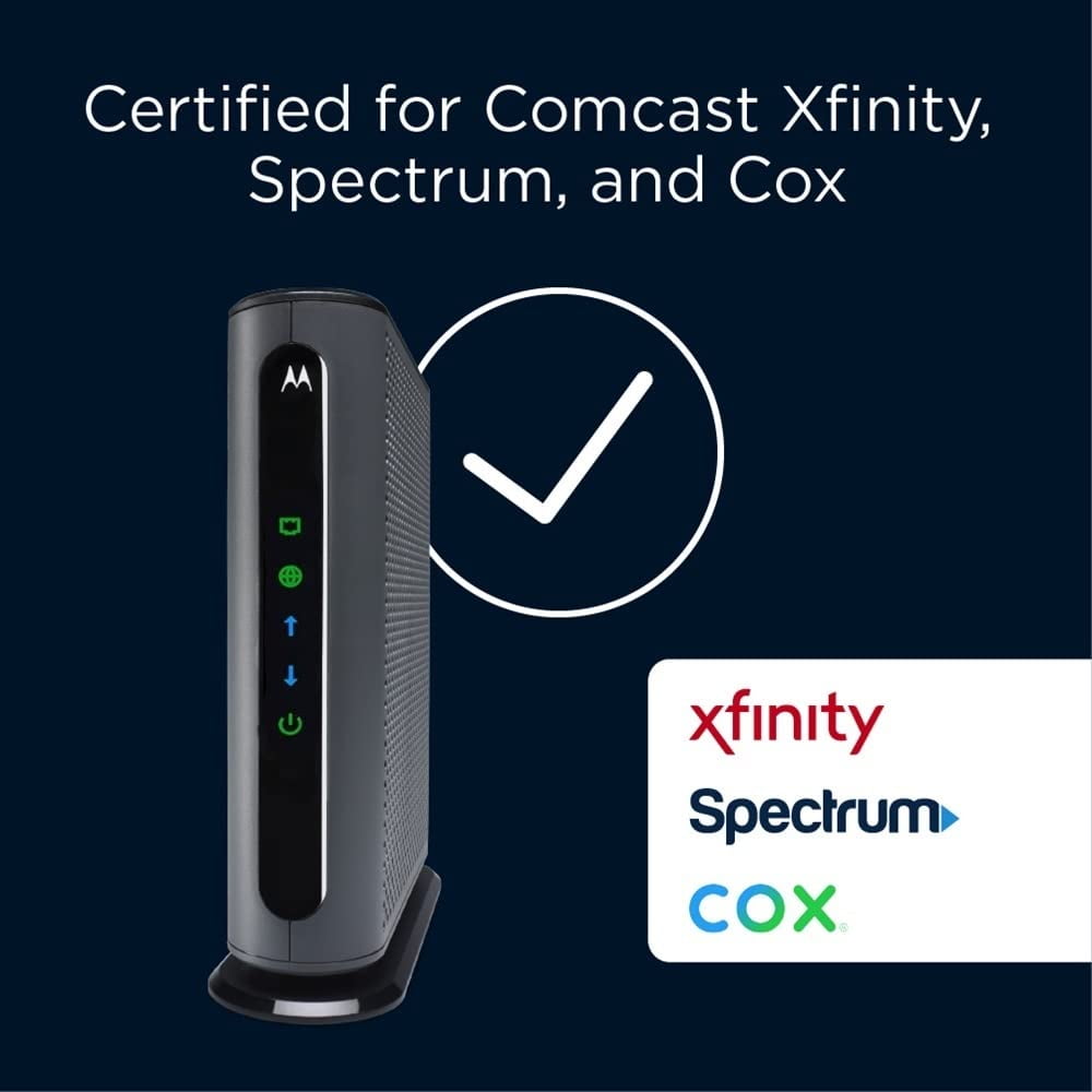 Motorola MB7420 (16x4) Cable Modem, DOCSIS 3.0 , Certified by XFINITY by Comcast, Spectrum, Time Warner Cable, Cox, & more , 686 Mbps Max Speed