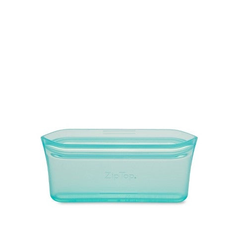 Zip Top Reusable 100% Platinum Silicone Container - Snack Bag Set of 2 - Teal